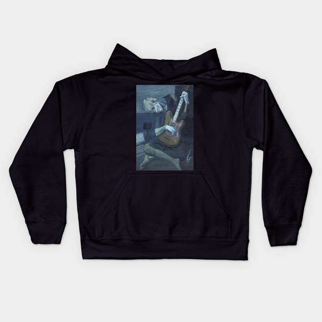 Quarentine Blues Kids Hoodie by jonah block